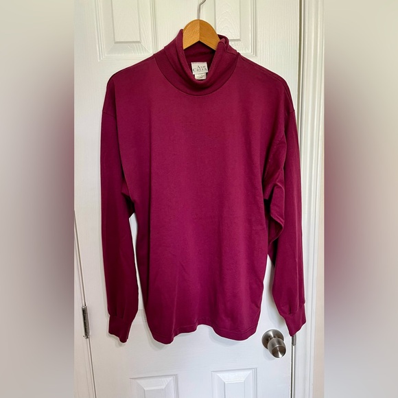 Ash Creek Other - Ash Creek Wine Colored Soft‎ Wear Long Sleeve Turtleneck Size Large Vintage